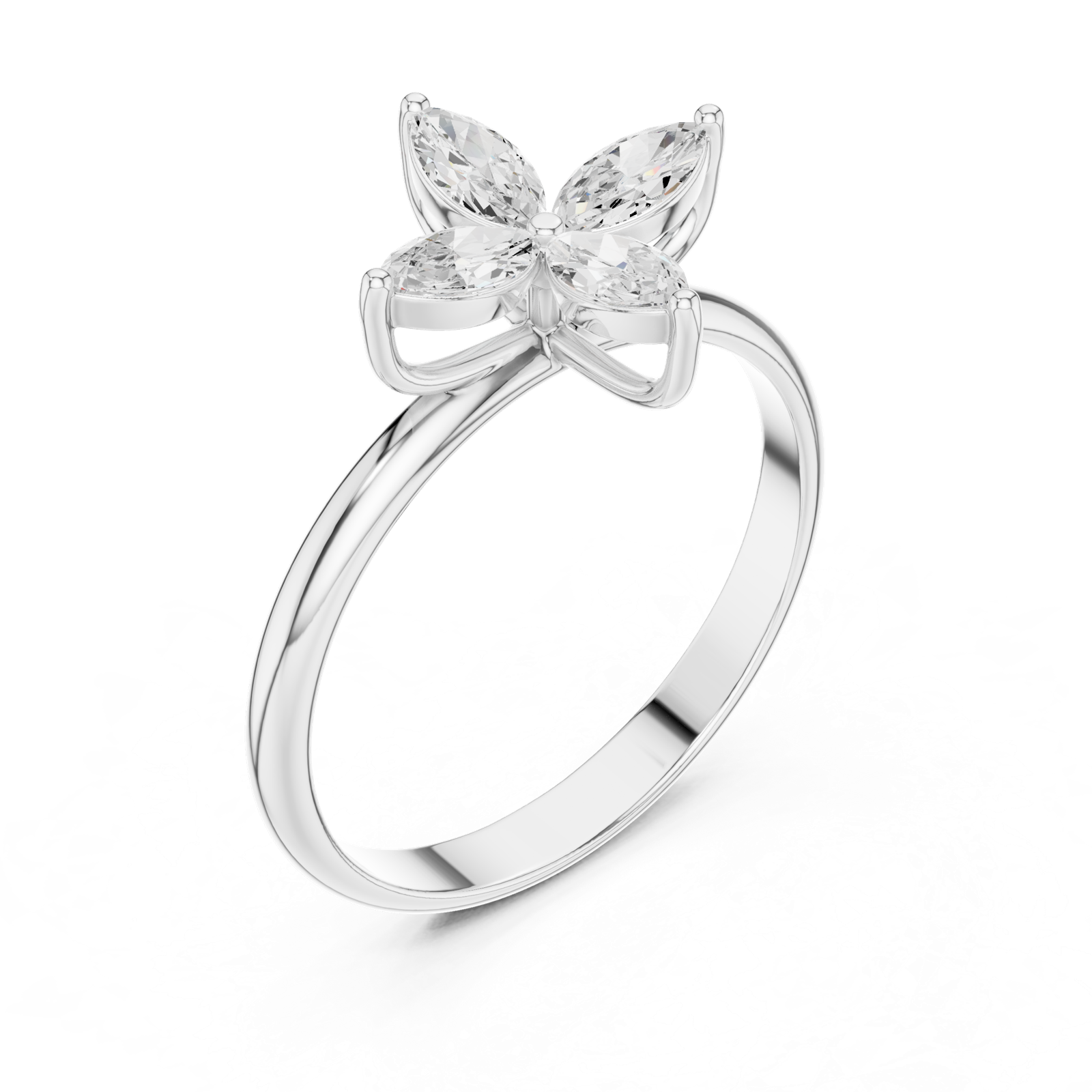 Gold Ring HLR-94, White Gold, view 2