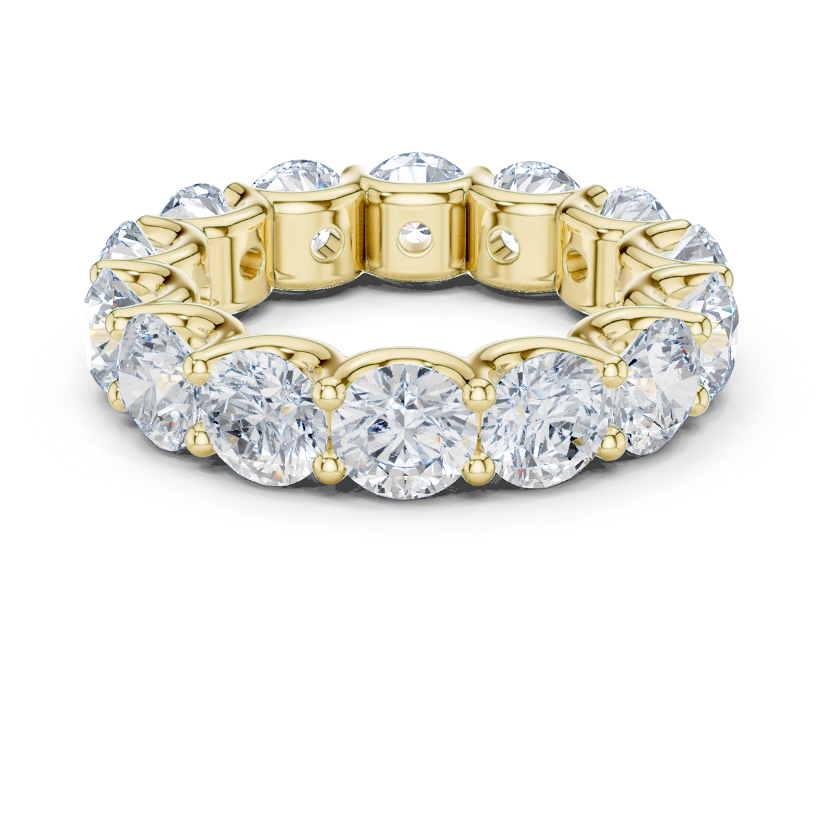 14K Solid Gold Lab Diamond Eternity Ring, Yellow Gold