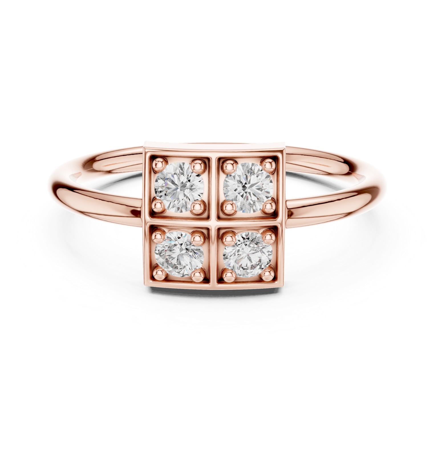 Gold Ring L28-13, Rose Gold, view 4