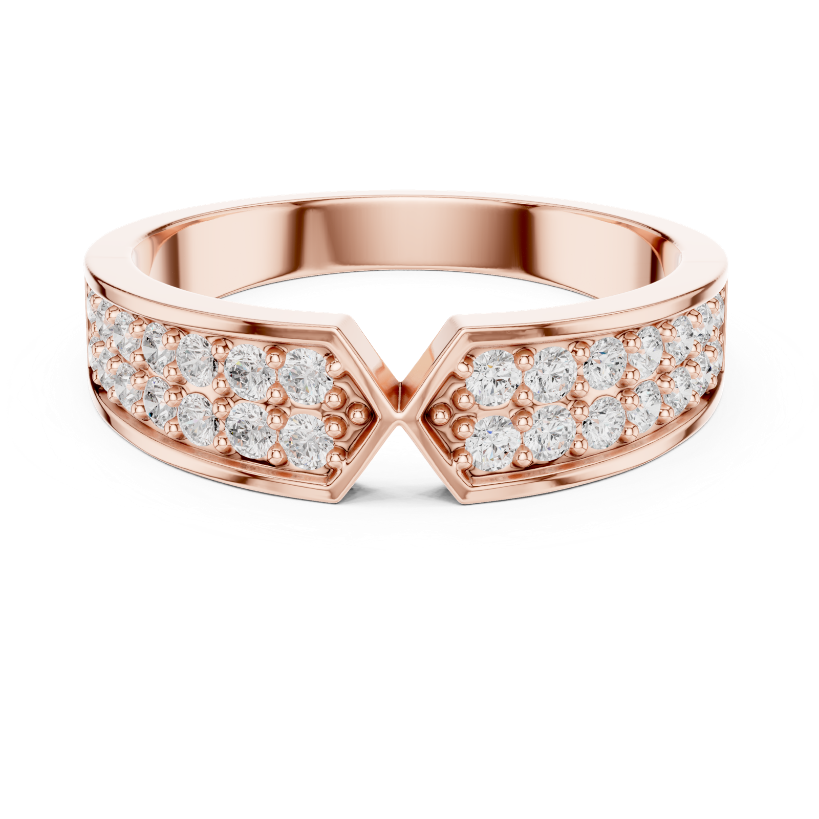 Gold Ring DDLR-457, Rose Gold, view 4