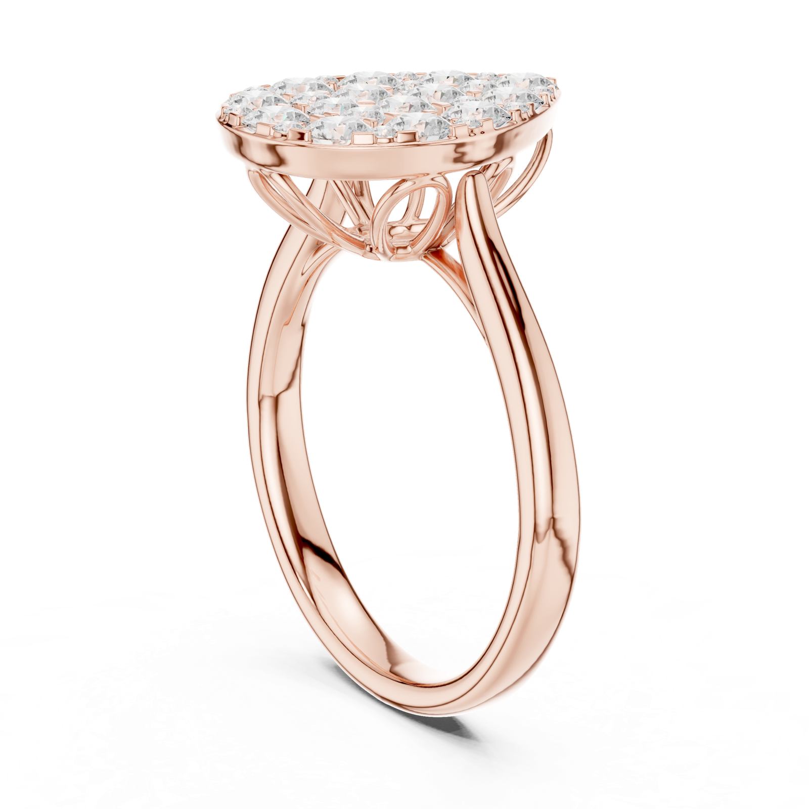 Gold Ring DDLR-784, Rose Gold, view 1