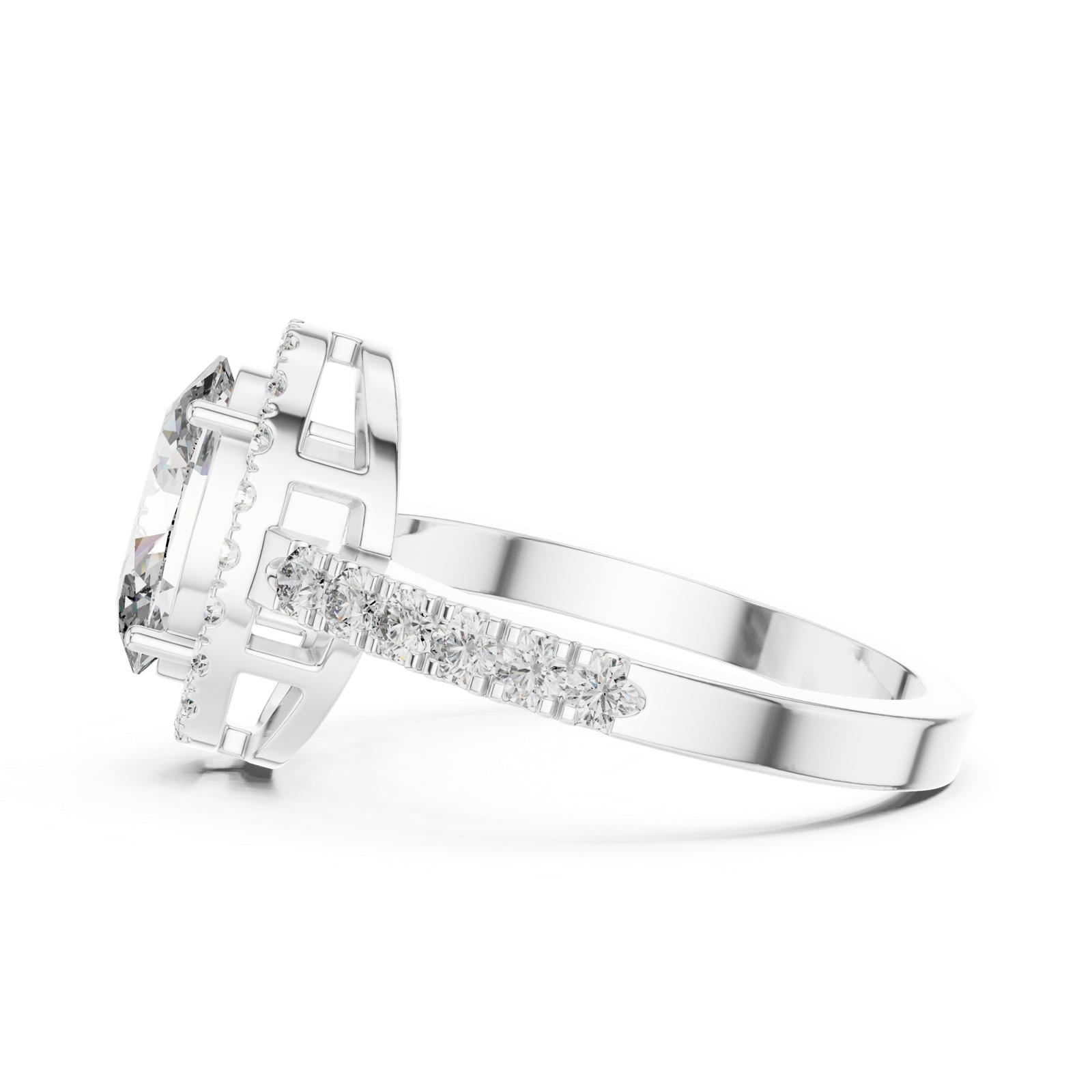 Gold Ring LR-0050, White Gold, view 3