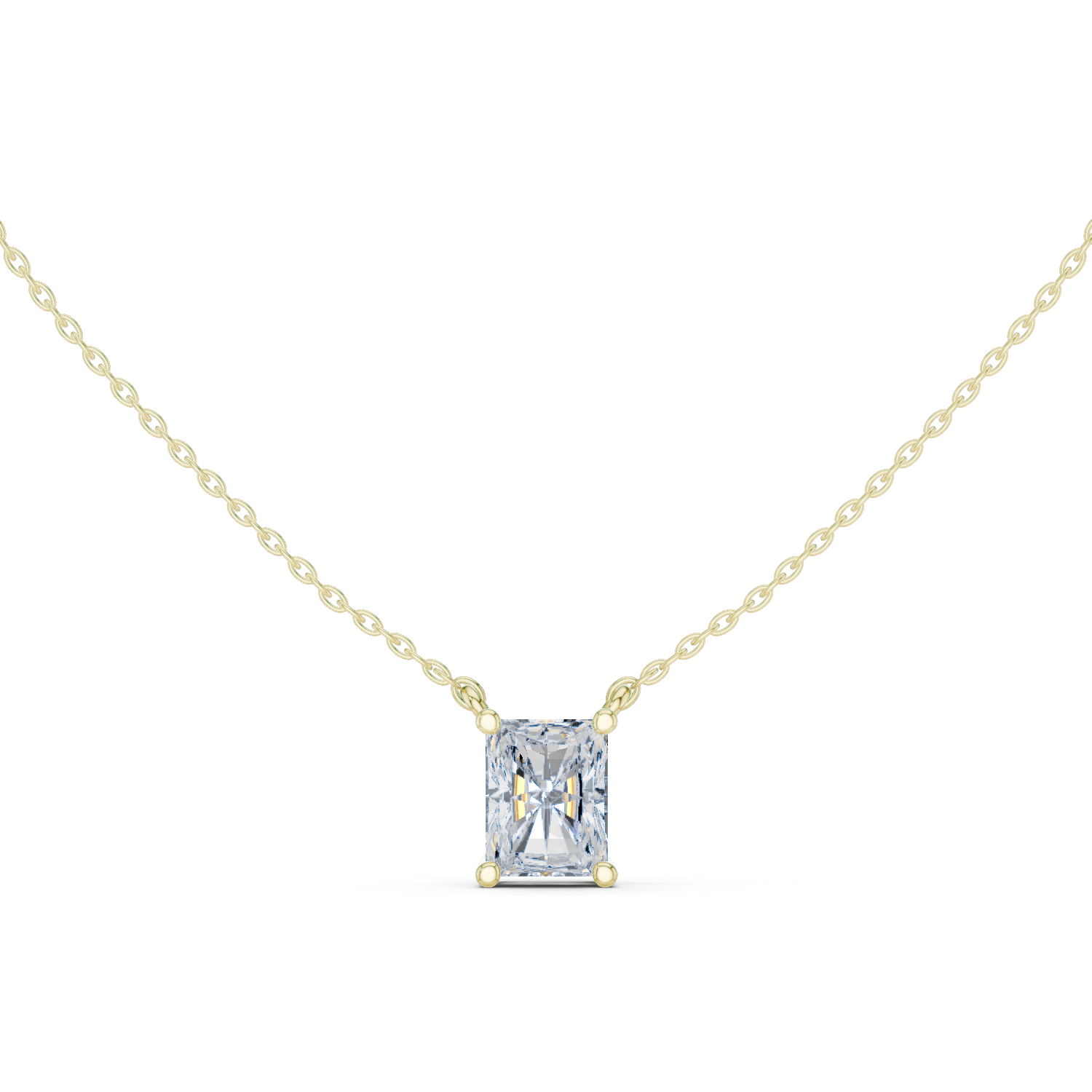 Gold Jewelry DDPO-001, Radiant center stone, Yellow Gold