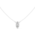Gold Jewelry DDPS-001, Marquise center stone, White Gold, view 4