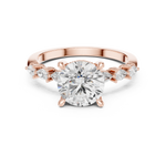 Gold Ring DDLR-168, Round center stone, Rose Gold, view 4