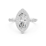 Gold Ring DDLR-349, Marquise center stone, White Gold, view 4