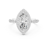 Gold Ring DDLR-349, Marquise center stone, White Gold, view 4