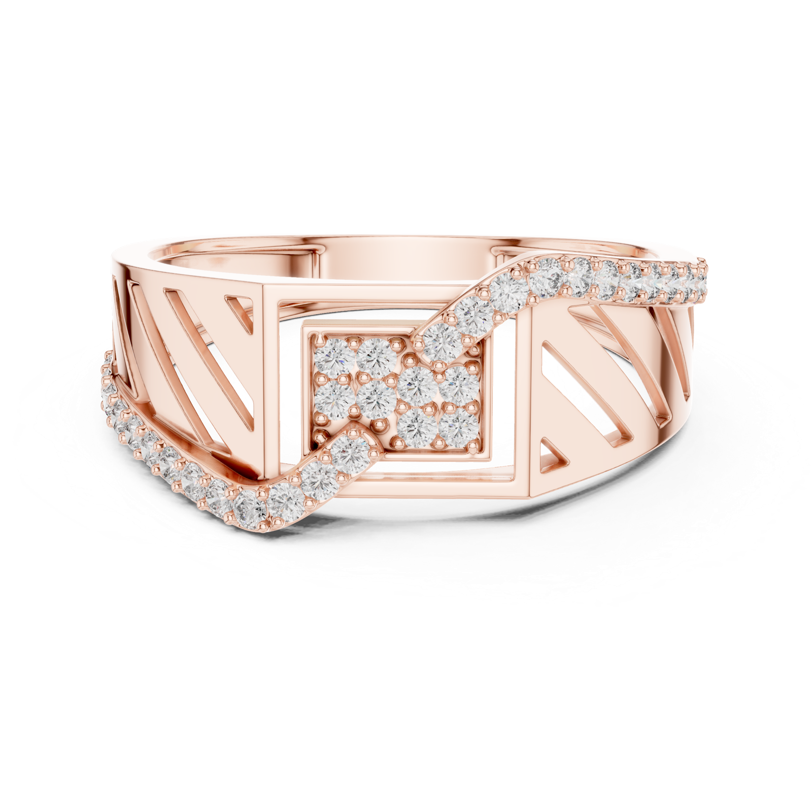 Gold Ring LR-01 (25), Rose Gold, view 4