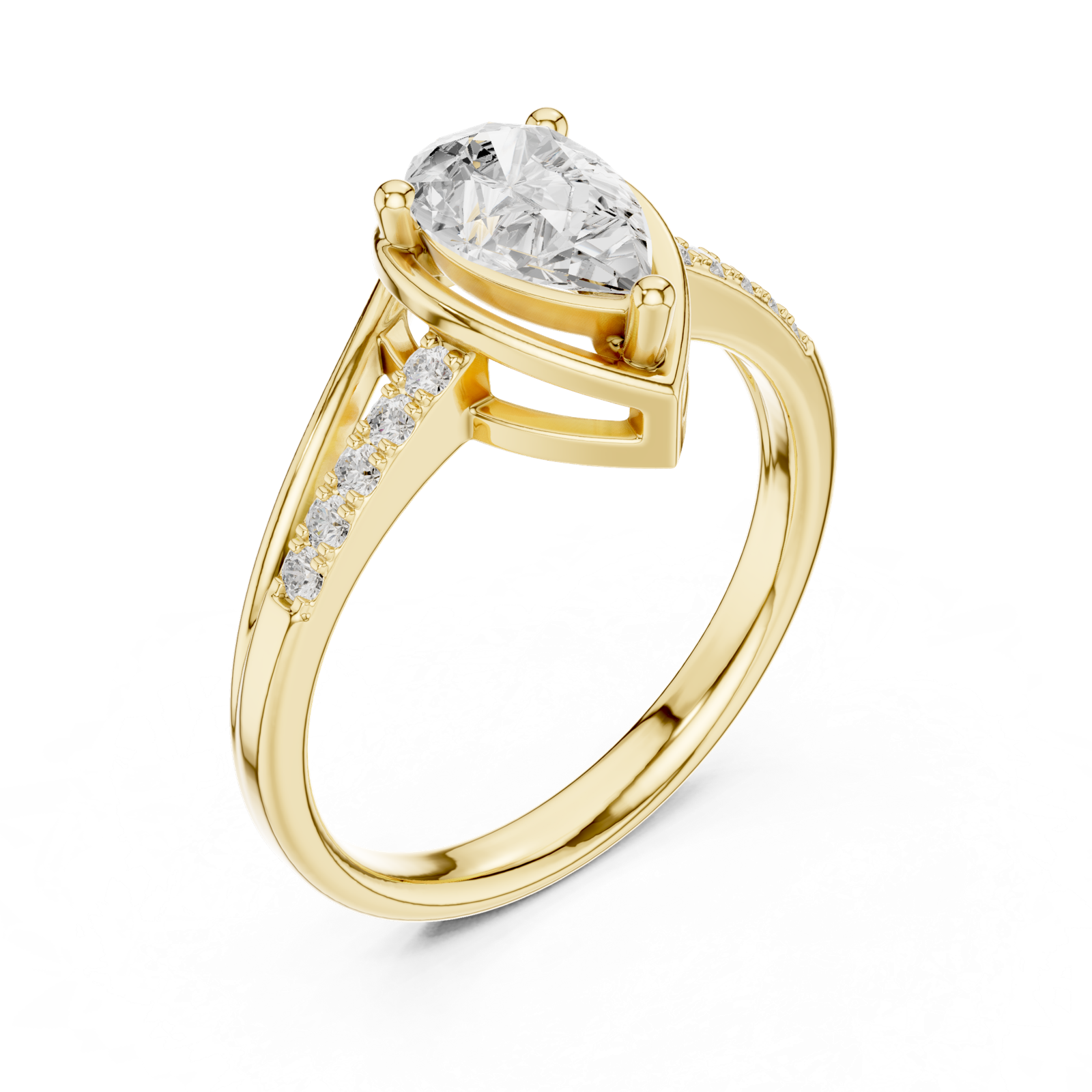 Gold Ring DDLR-473, Yellow Gold, view 2