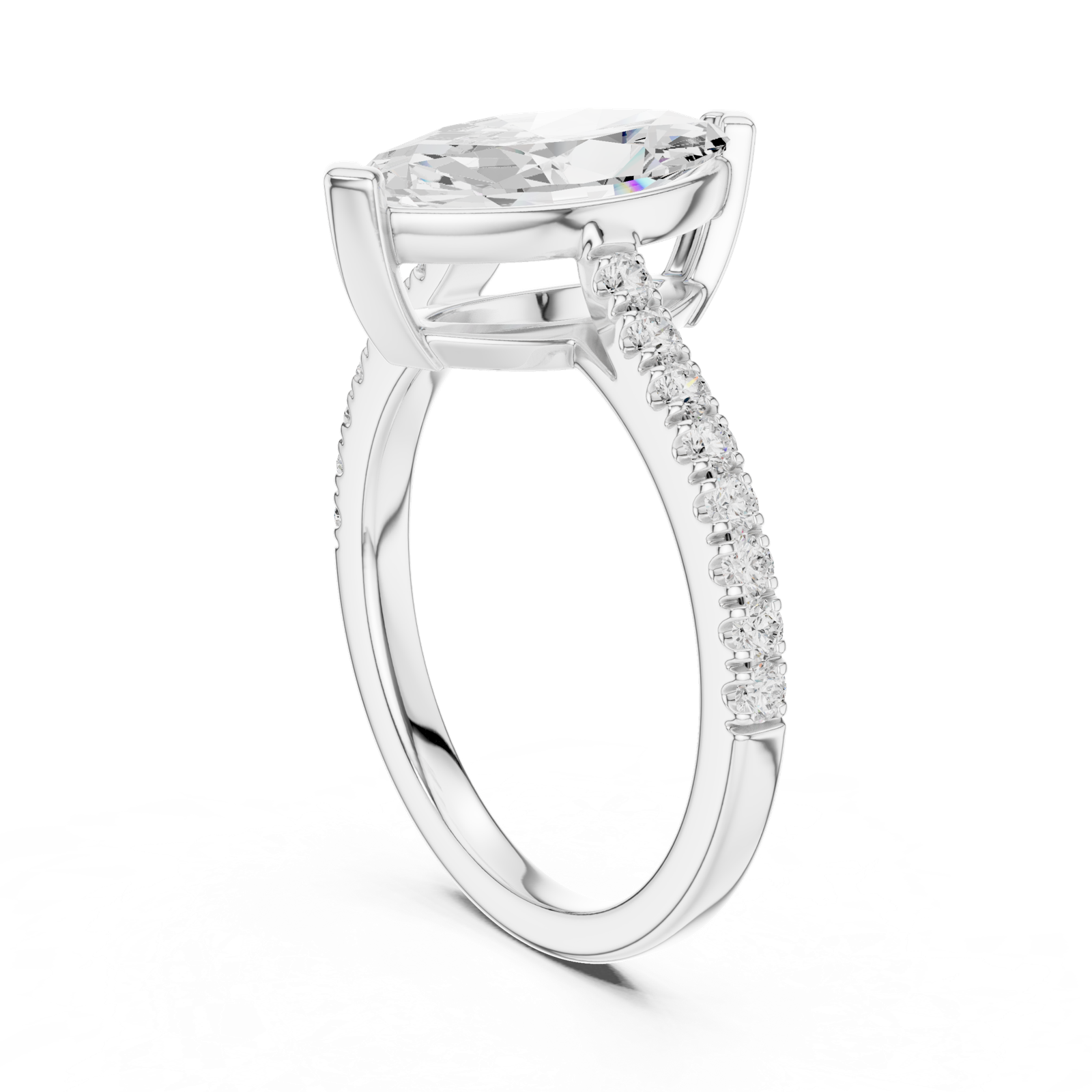 Gold Ring DDLR-877, White Gold, view 1