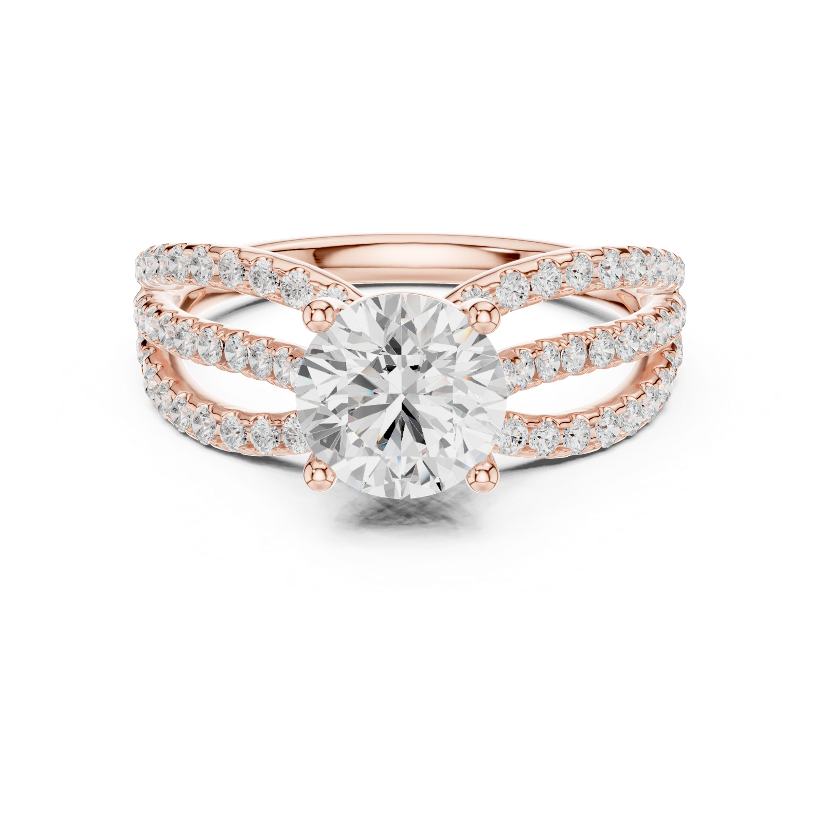 Gold Ring DDLR-676, Rose Gold, view 4