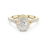 Gold Ring DDLR-043, Pear center stone, Yellow Gold, view 4