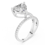 Gold Jewelry L35-39, Heart center stone, White Gold, view 2
