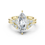 Gold Ring DDLR-440, Marquise center stone, Yellow Gold