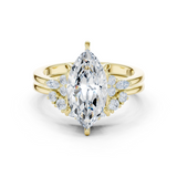 Gold Ring DDLR-440, Marquise center stone, Yellow Gold