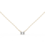 14K Solid Gold Lab Diamond Solitaire Pendant Necklace, White Gold