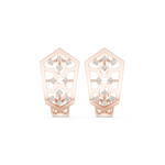 14K Solid Gold Lab Diamond Cluster Earrings, Rose Gold