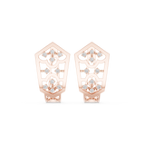 14K Solid Gold Lab Diamond Cluster Earrings, Rose Gold