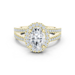 Gold Ring DDLR-350, Oval center stone, Yellow Gold
