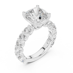Gold Ring DDLR-087, Cushion center stone, White Gold, view 2