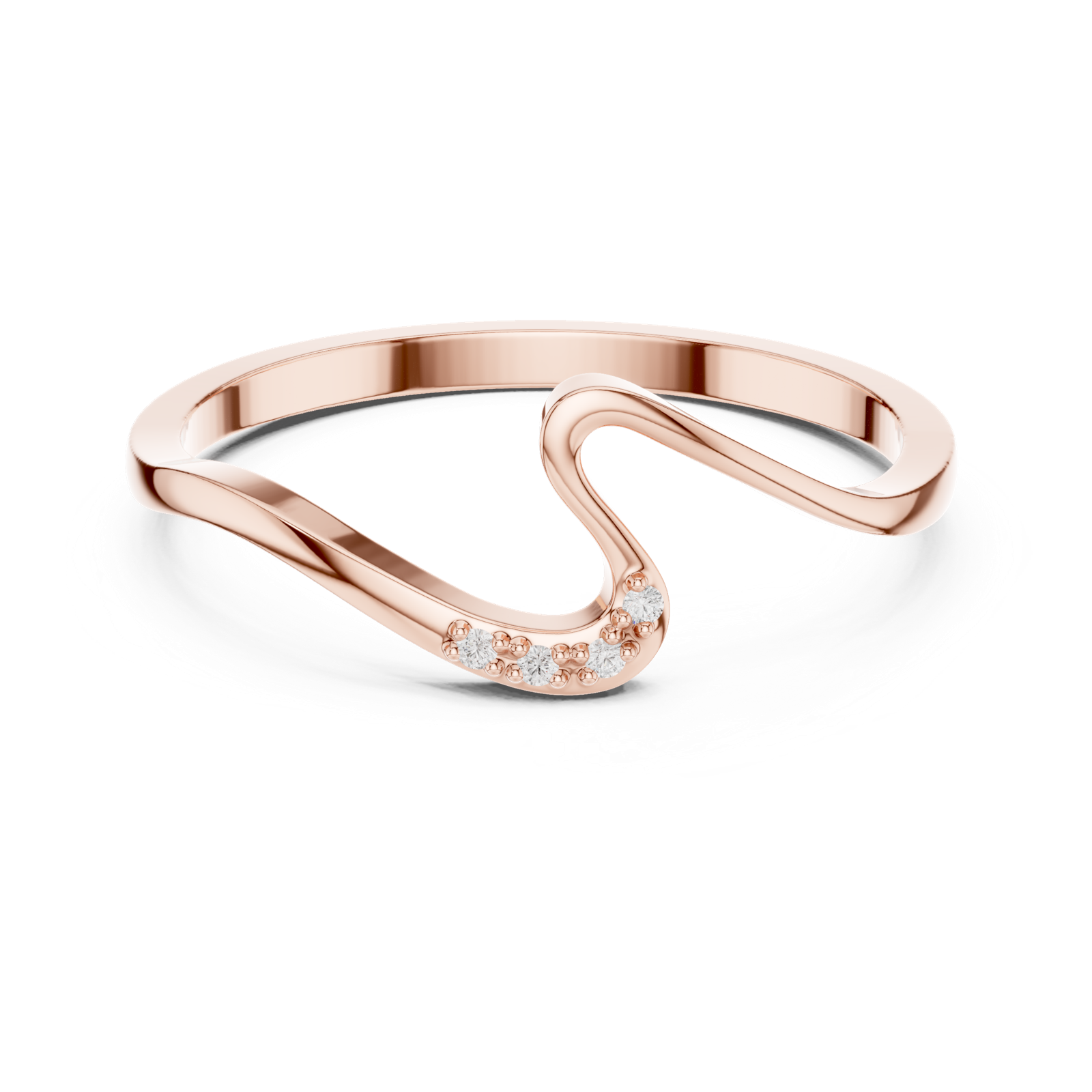 Gold Ring DDLR-721, Rose Gold, view 4
