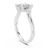 Gold Ring DDLR-164, Princess center stone, White Gold, view 1