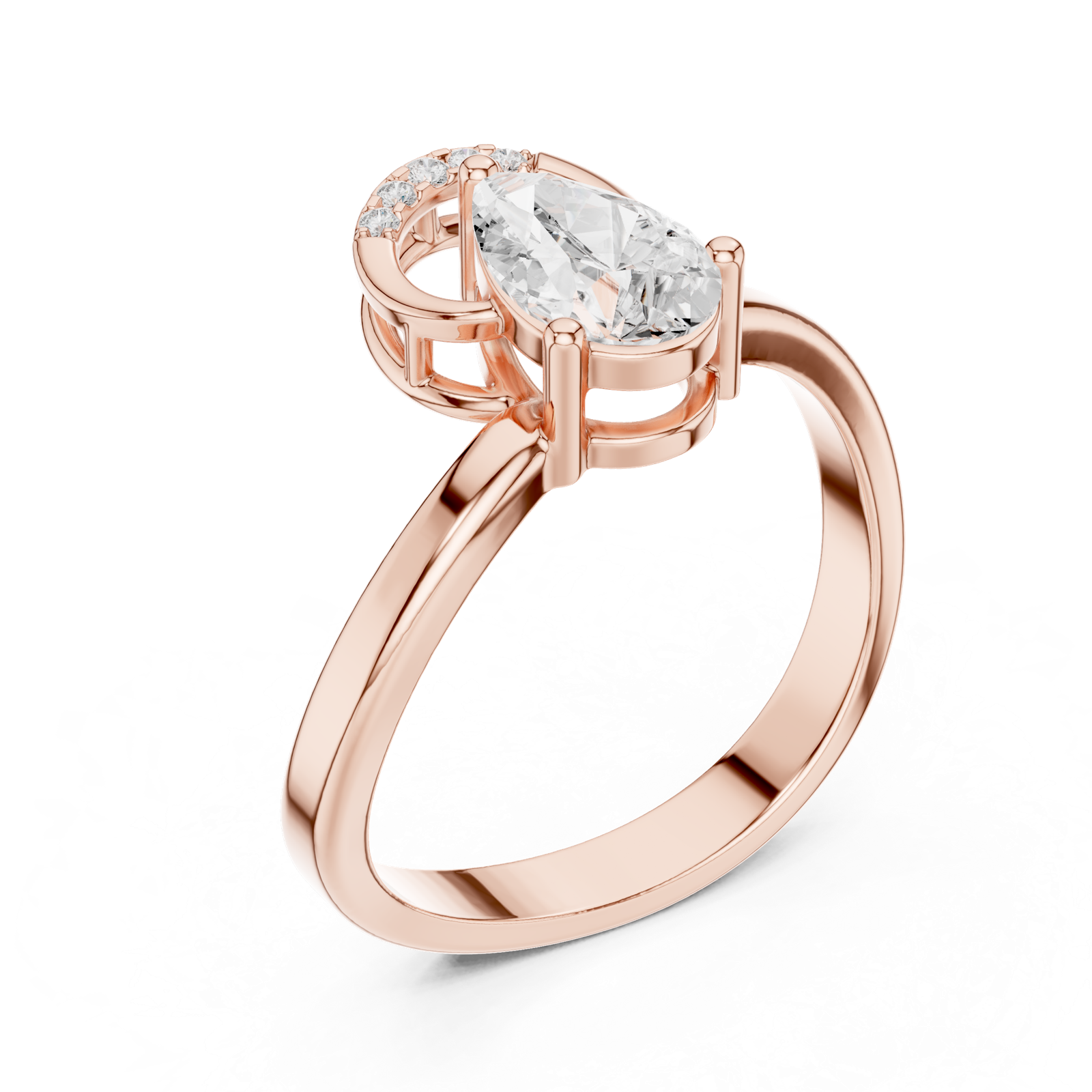 Gold Ring DDLR-506, Rose Gold, view 2