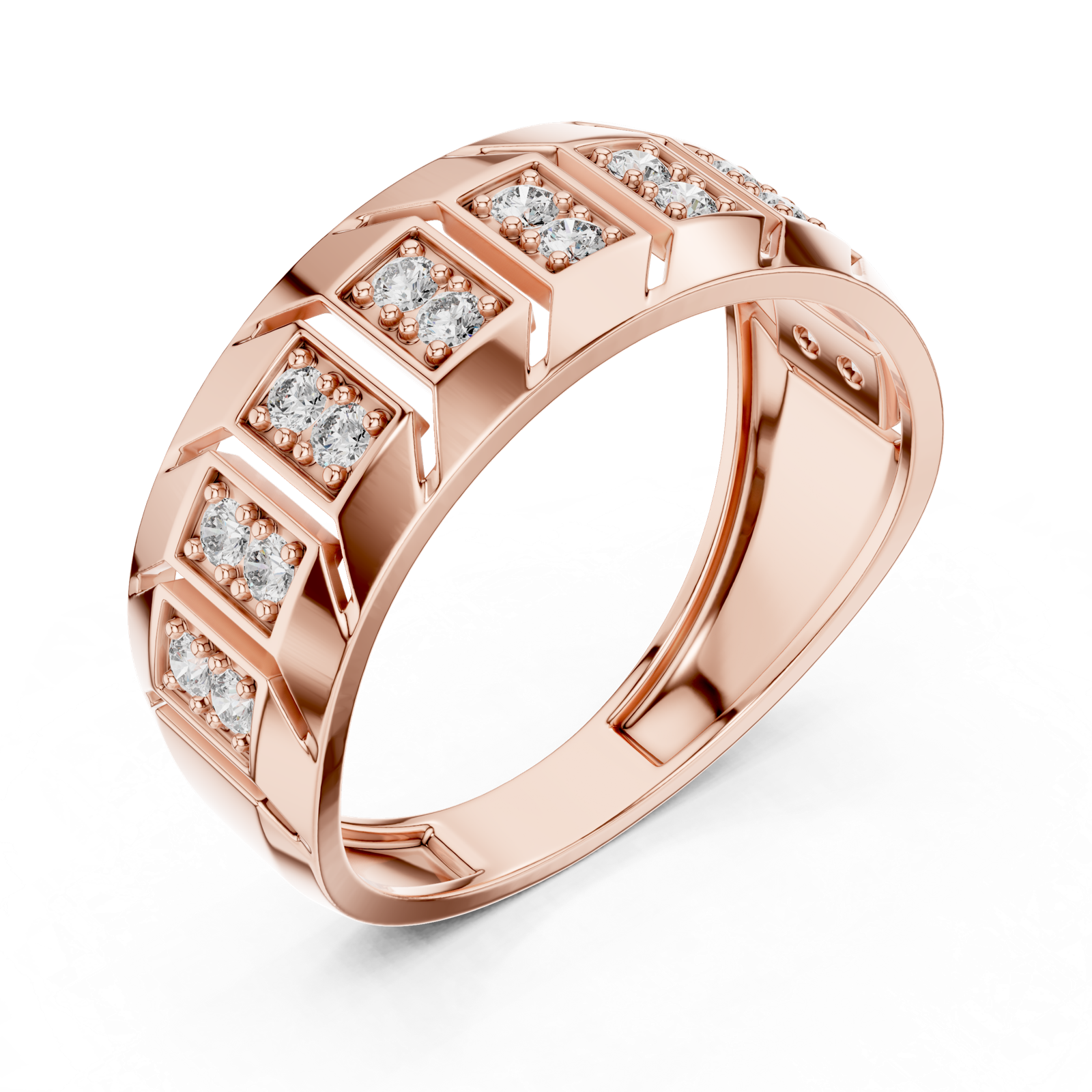 Gold Ring LR-01 (17), Rose Gold, view 2