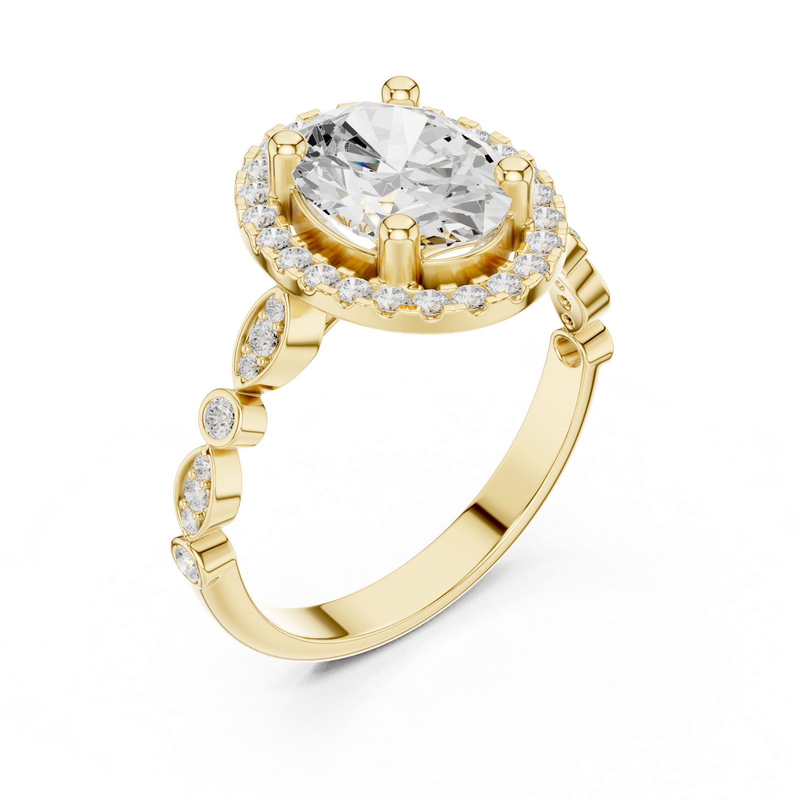 Gold Ring DDLR-340, Yellow Gold, view 2
