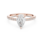 Gold Jewelry L36-15, Pear center stone, Rose Gold, view 4