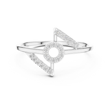 Gold Ring HLR-202, White Gold, view 4