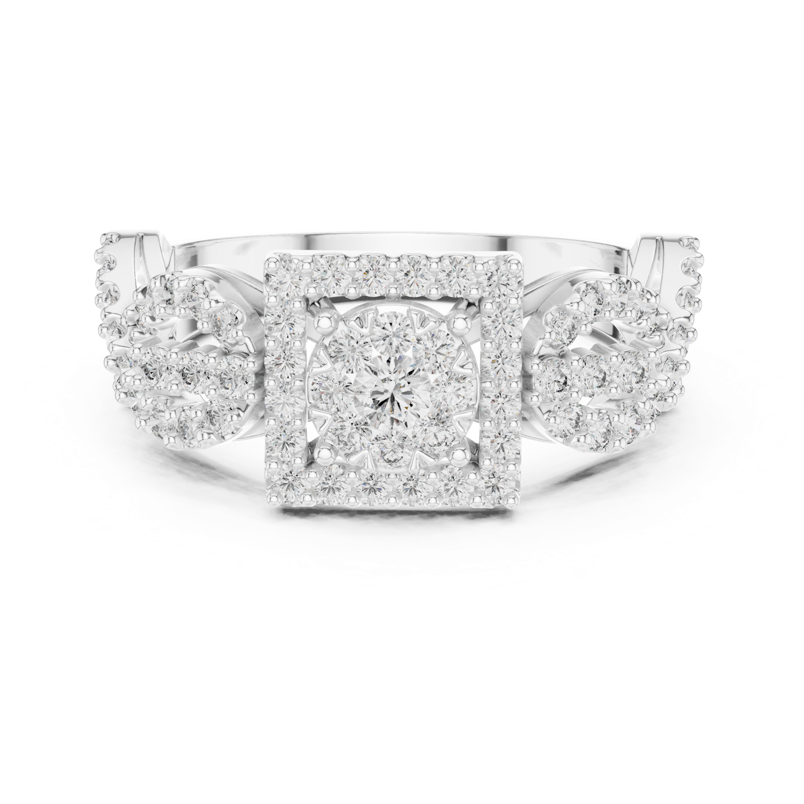 Gold Ring 19-120007L, White Gold, view 4