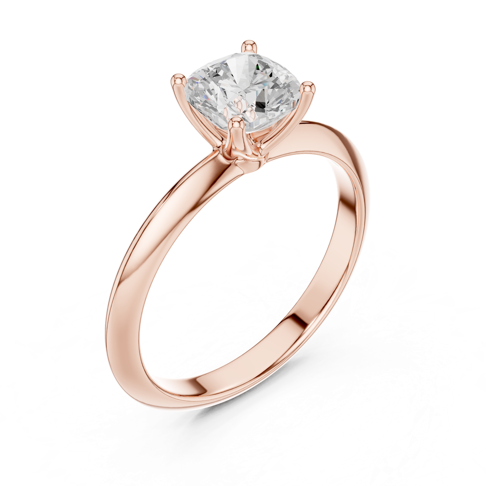 Gold Jewelry L36-6, Cushion center stone, Rose Gold, view 2