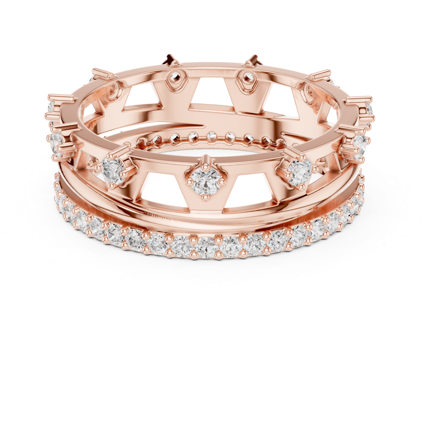 Gold Ring R24, Rose Gold, view 4