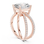 Gold Jewelry L36-25, Radiant center stone, Rose Gold, view 1