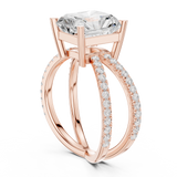 Gold Jewelry L36-25, Radiant center stone, Rose Gold, view 1