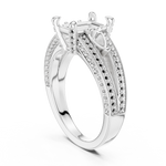 Gold Ring, Radiant center stone, White Gold, view 1
