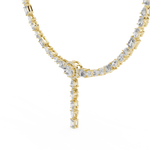 14K Solid Gold Lab Diamond Tennis Necklace, Yellow Gold, view 1