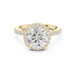 Gold Ring DDLR-255, Round center stone, Yellow Gold, view 4
