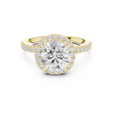 Gold Ring DDLR-255, Round center stone, Yellow Gold, view 4