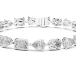 14K Solid Gold Lab Diamond Bracelet, White Gold, view 4