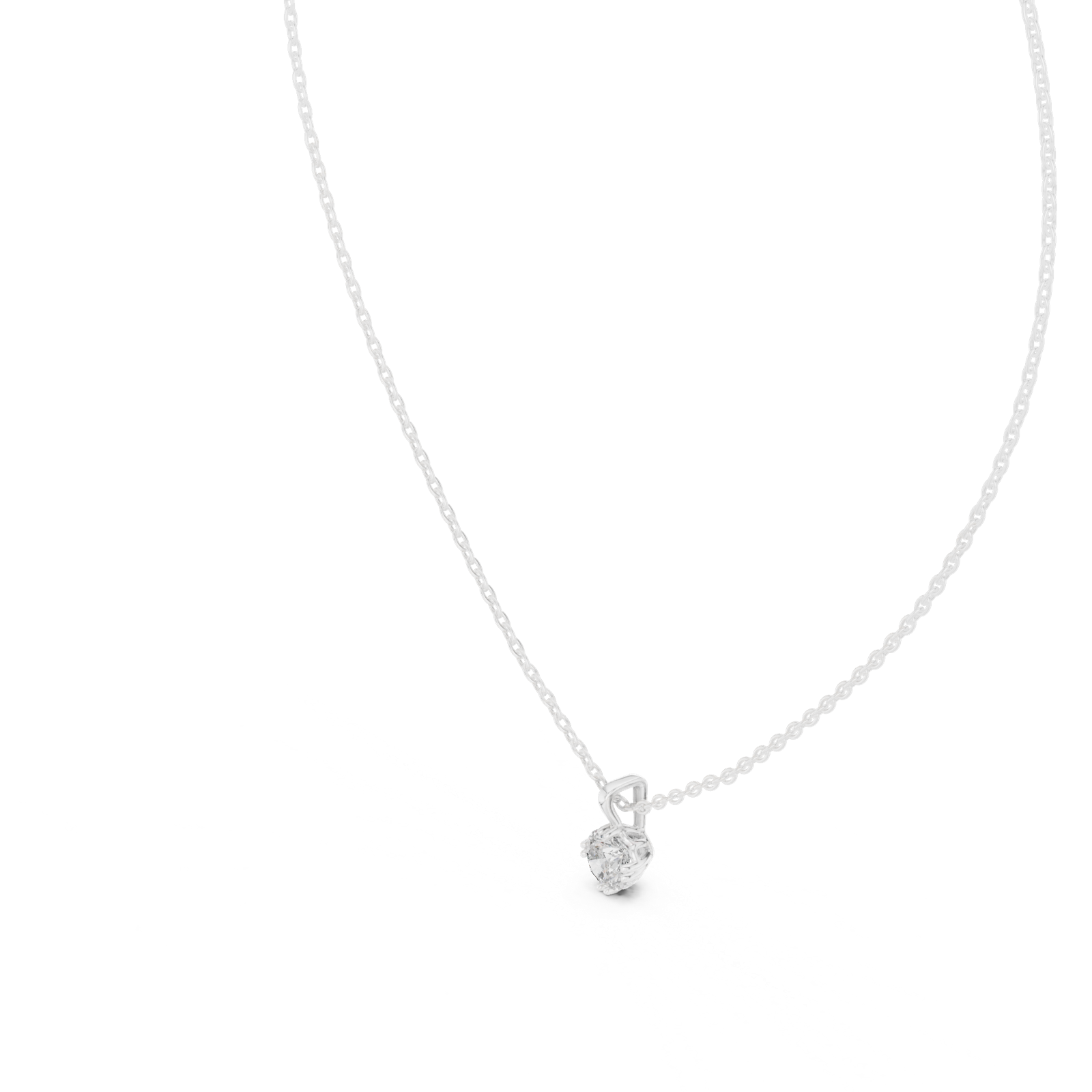 Gold Pendant GPD-0038, White Gold, view 2