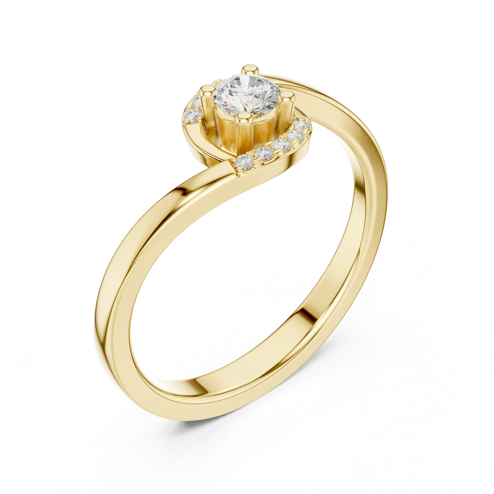 Gold Ring DDLR-841, Yellow Gold, view 2
