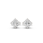 14K Solid Gold Lab Diamond Stud Earrings, White Gold