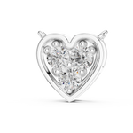 14K Solid Gold Lab Diamond Heart Pendant Necklace, White Gold, view 2