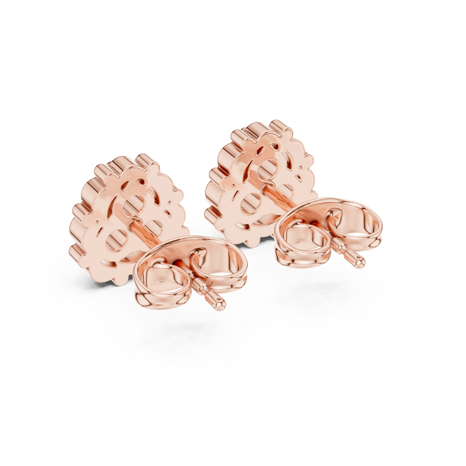 Gold Earrings 9-10040E, Rose Gold, view 3