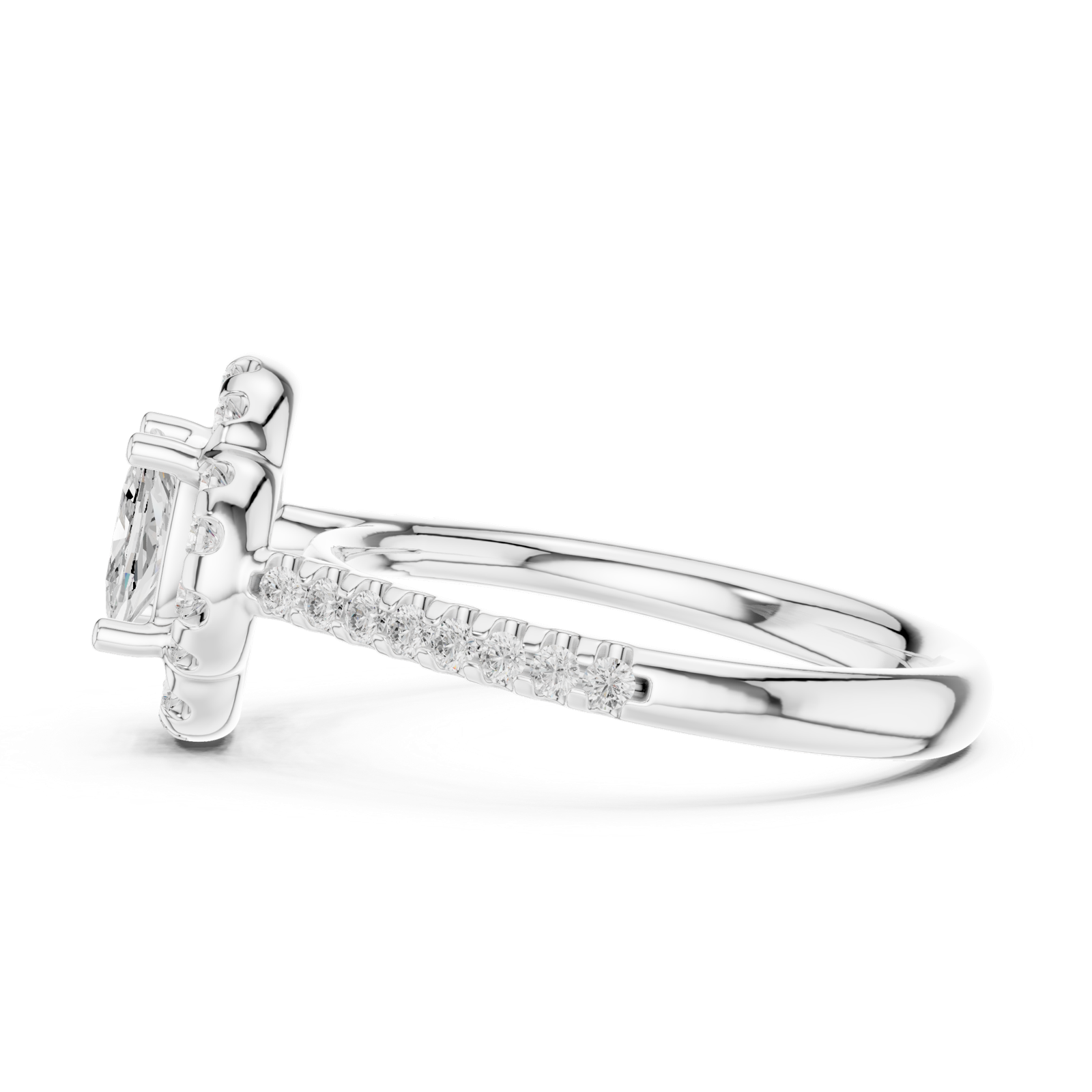 Gold Ring DDLR-535, White Gold, view 3
