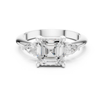 Gold Jewelry, Asscher center stone, White Gold, view 4