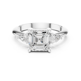 Gold Jewelry, Asscher center stone, White Gold, view 4