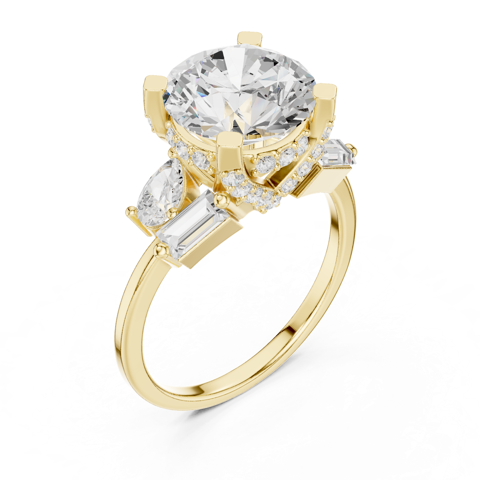 Gold Ring DDLR-447, Yellow Gold, view 2